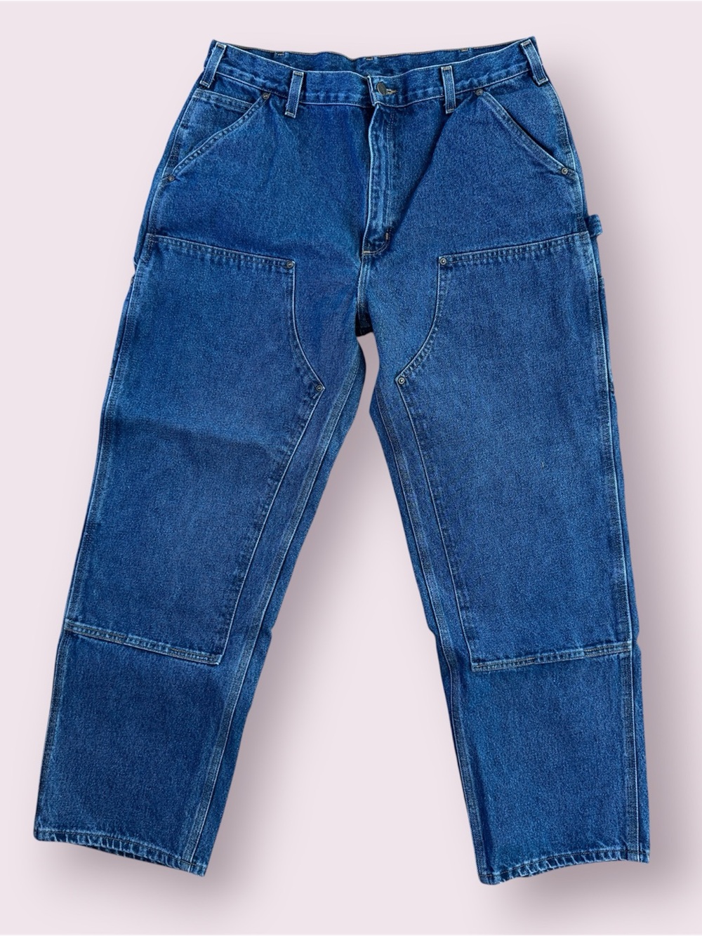Carhartt B73 DST Double Knee Dungaree Fit Denim Jeans 38x32 (fits 36 x 32)